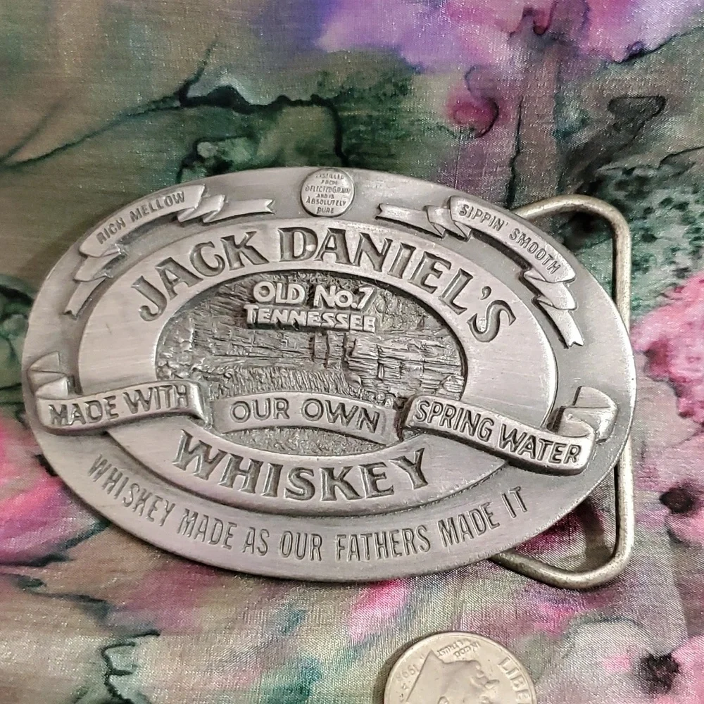 Vintage Jack Daniels Old 7 Tennessee Belt Buckle Bergamot USA  1989